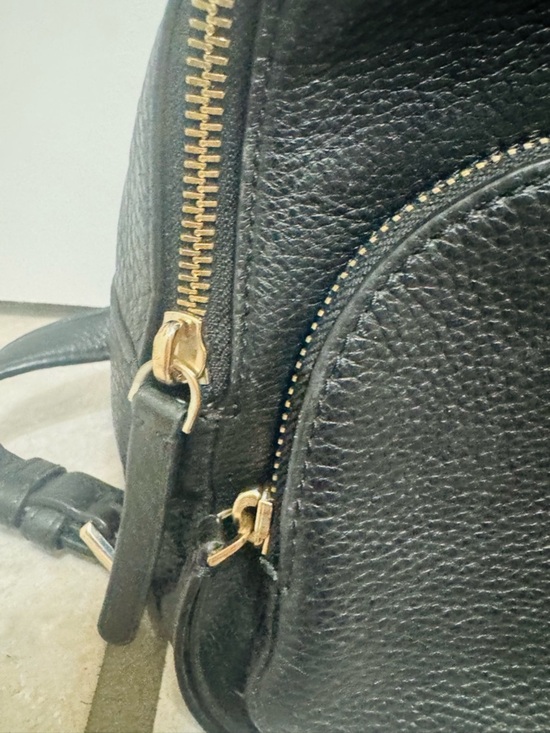 Kate Spade Leila Mini Dome Backpack Black Pebbled Leather Gold Logo Bag main image 7